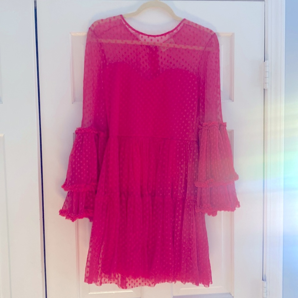 Lace and beads Fuchsia Party dress